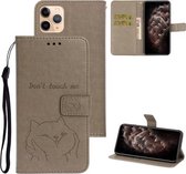 Voor iPhone 11 Pro Chai Dog Pattern Horizontale flip lederen hoes met beugel & kaartsleuf & portemonnee & lanyard (grijs)