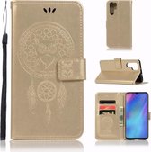 Windgong Uil Embossing Patroon Horizontale Flip Leren Case voor Huawei P30 Pro, met houder & kaartsleuven & portemonnee (goud)