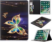 Voor iPad 10.2 Gekleurd tekeningpatroon Horizontaal Flip PU-lederen hoes met houder & kaartsleuven en portemonnee (grote vlinder)