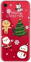 Christmas Series Clear TPU beschermhoes voor iPhone SE (2020) / 8/7 (4 cartoons)