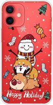 Christmas Series Clear TPU beschermhoes voor iPhone 12/12 Pro (gestapelde pop)