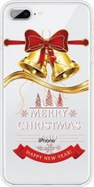 Christmas Series Clear TPU beschermhoes voor iPhone 8 Plus / 7 Plus (Golden Bell)