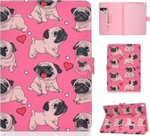 Voor iPad Pro 10,5 inch Gekleurd tekeningpatroon Horizontaal Flip PU-lederen hoes met houder & kaartsleuf & slaap- / wekfunctie (Love Dog)