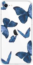Voor iPhone SE 2020/8/7 patroon TPU beschermhoes (blauwe vlinder)