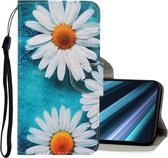 Voor Sony Xperia XZ5 3D Gekleurde Tekening Horizontale Flip PU Lederen Case met Houder & Kaartsleuven & Portemonnee (Chrysanthemum)