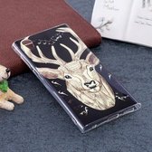 Voor Sony Xperia L1 Noctilucent Deer Pattern TPU Soft Back Case Beschermhoes