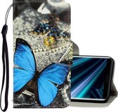 Voor Sony Xperia 20 3D Gekleurde Tekening Horizontale Flip PU Lederen Case met Houder & Kaartsleuven & Portemonnee (Een Vlinder)