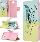 Voor Sony Xperia 20 Gekleurde Tekening Patroon Horizontale Flip PU Lederen Case met Houder & Kaartsleuven & Portemonnee (Veervogel)