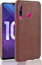 Schokbestendige krokodiltextuur pc + PU-hoes voor Huawei Honor 10i / 20i (bruin)