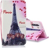Voor Galaxy Note 10 Gekleurde Tekening Patroon Horizontale Flip PU Lederen Case met Houder & Kaartsleuven & Portemonnee & Lanyard (Love Tower)
