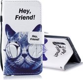 Voor Galaxy Note 10 Pro Gekleurde Tekening Patroon Horizontale Flip PU Lederen Case met Houder & Kaartsleuven & Portemonnee & Lanyard (Cool Cat)