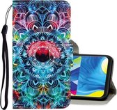 Voor Galaxy A20 / A30 3D Gekleurde Tekening Horizontale Flip PU Leren Case met Houder & Kaartsleuven & Portemonnee (Mandala)