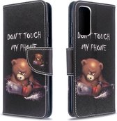 Voor Galaxy S20 Gekleurde tekening patroon Horizontale flip lederen tas met houder & kaartsleuven & portemonnee (beer)