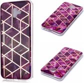 Voor Galaxy J6 + Plating Marble Pattern Soft TPU beschermhoes (paars)