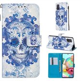 Voor Galaxy A71 3D Schilderen Horizontale Flip Leren Case met Houder & Kaartsleuf & Portemonnee & Lanyard (Cloud Ghost Head)