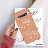 Voor Galaxy S10 + Enjoy Love Pattern Frosted TPU beschermhoes (Coral Orange)