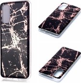 Voor Galaxy S20 Plating Marble Pattern Soft TPU beschermhoes (zwart goud)