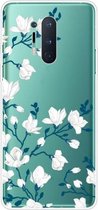 Voor OnePlus 8 Pro schokbestendig geverfd transparant TPU beschermhoes (Magnolia Flower)