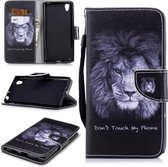 Voor Sony Xperia L1 Gekleurd tekeningpatroon Horizontaal Flip TPU + PU lederen tas met houder & kaartsleuven & portemonnee & lanyard (leeuw)