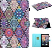 Voor Amazon Kindle Fire HD 10 2015/2017/2019 Gekleurde Tekening Stiksels Horizontale Flip Leren Case met Houder & Kaartsleuven & Slaap / Wekfunctie (Totem)