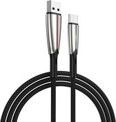 JOYROOM S-M399 Time Series 3A USB-C / Type-C interface opladen + transmissie Nylon gevlochten datakabel met groene selectiekader, kabellengte: 1,5 m (zwart)