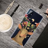 Voor OnePlus Nord N100 schokbestendig geverfd transparant TPU beschermhoes (Flower Deer)