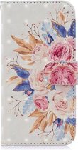 Voor Galaxy S9 + 3D-schilderijpatroon Gekleurde tekening Horizontale flip PU-lederen hoes met houder & kaartsleuven en portemonnee (zonnebloem)