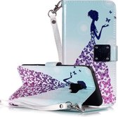 Magisch 3D Helder Gekleurd Tekenpatroon Horizontaal Flip PU Leren Hoesje met Houder & Kaartsleuven & Portemonnee & Fotolijst voor Galaxy S9 (Butterfly Princess)