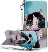 Magisch 3D Helder Gekleurd Tekening Patroon Horizontaal Flip PU Leren Hoesje met Houder & Kaartsleuven & Portemonnee & Fotolijst voor Galaxy S10e (Leuke Kat)