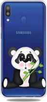 Voor Galaxy A20 / A30 3D-patroon afdrukken Extreem transparante TPU-telefoonhoes (Bamboo Bear)