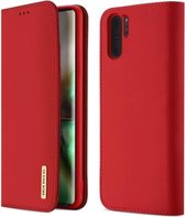 DUX DUCIS Wish-serie horizontale lederen flip-hoes met houder en kaartsleuven voor Galaxy Note 10+ (rood)