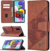 Voor Samsung Galaxy A51 Bijpassende Kleur Krokodil Textuur Horizontale Flip PU Lederen Case met Portemonnee & Houder & Kaartsleuven (Bruin)