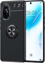 Voor Huawei nova 8 5G metalen ringhouder 360 graden roterende TPU-hoes (zwart + zwart)