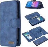 Voor Huawei Y6 (2019) Afneembare Frosted Magnetische Horizontale Flip Leren Case met Kaartsleuven & Houder & Rits Portemonnee & Fotolijst (Blauw)