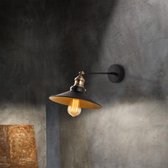 Industriële wandlamp zwart goud 25 cm - Anton