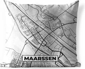Buitenkussen Weerbestendig - Stadskaart - Maarssen - Grijs - Wit - 50x50 cm - Plattegrond
