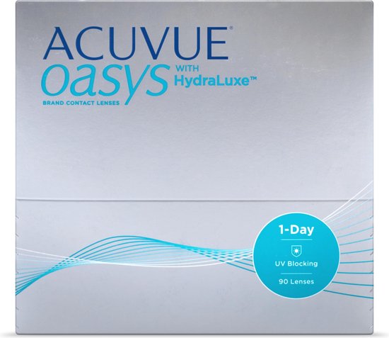 -3,50 - ACUVUE® OASYS 1-Day WITH HYDRALUXE - Paquet de 90 - Lentilles quotidiennes - BC 9.00 - Lentilles de contact