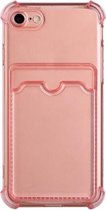 TPU valbestendige beschermende achterkant met kaartsleuf voor iPhone SE 2020/8/7 (roze)