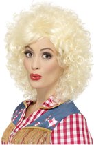Smiffys - Rodeo Doll Blonde Pruik - Wit