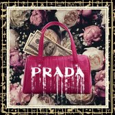 80 x 80 cm - Handtas van Prada - Glasschilderij - Brands & Fashion