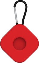 By Qubix - AirTag case square series - siliconen sleutelhanger met ring - rood