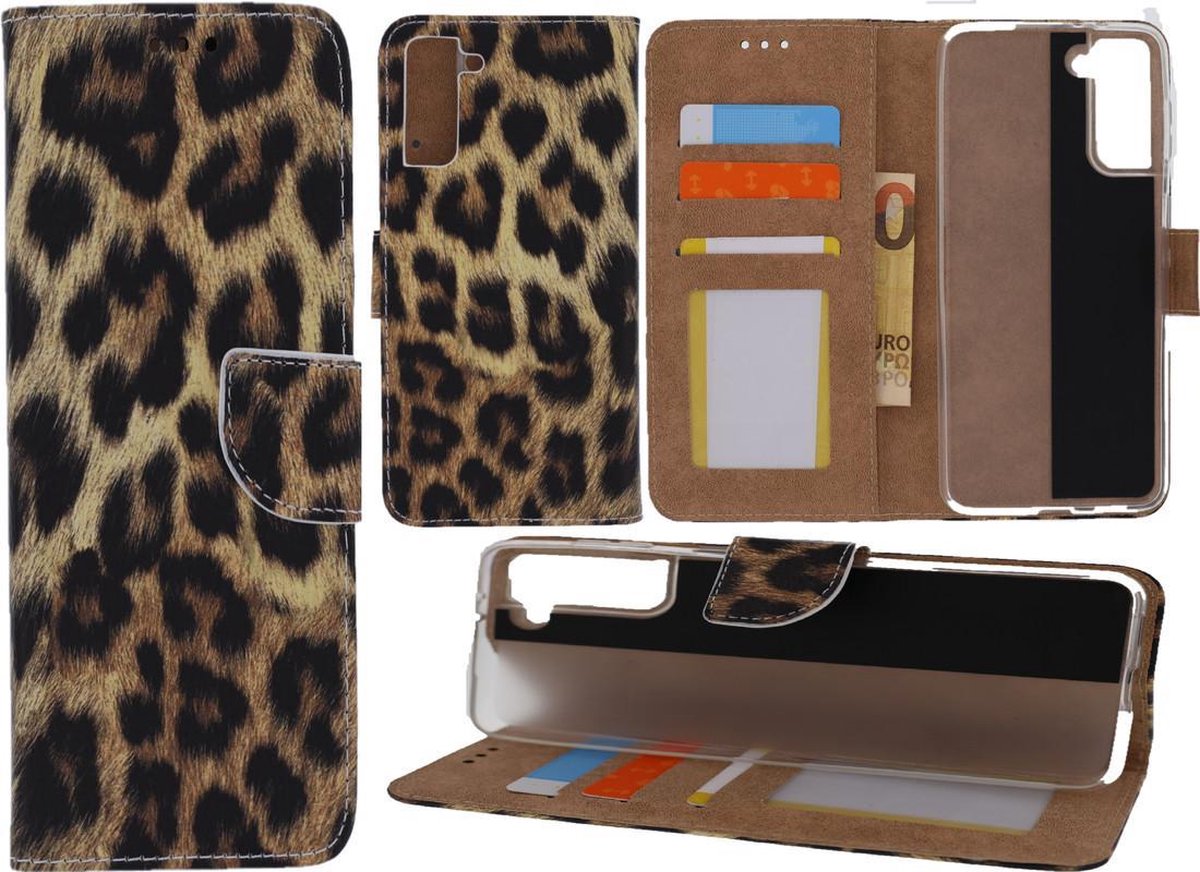 Bookcase Geschikt voor: Samsung Galaxy S21+ 5G - Luipaard - portemonnee hoesje