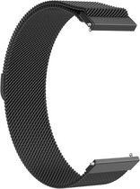 Strap-it Milanese horlogeband 20mm - universeel - zwart