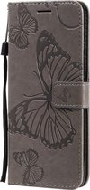Samsung Galaxy A51 5G Hoesje - Mobigear - Butterfly Serie - Kunstlederen Bookcase - Grijs - Hoesje Geschikt Voor Samsung Galaxy A51 5G