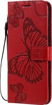 Samsung Galaxy A51 5G Hoesje - Mobigear - Butterfly Serie - Kunstlederen Bookcase - Rood - Hoesje Geschikt Voor Samsung Galaxy A51 5G