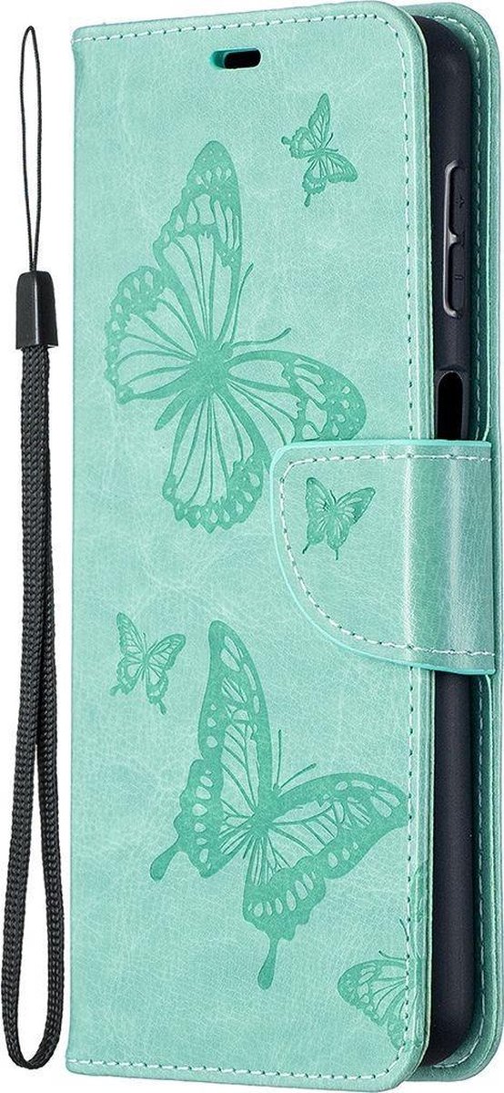 Mobigear Telefoonhoesje geschikt voor Samsung Galaxy A32 5G Hoesje | Mobigear Butterfly Bookcase Portemonnee | Pasjeshouder voor 2 Pasjes | Telefoonhoesje voor Pinpas / OV Kaart / Rijbewijs - Turquoise