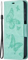 Samsung Galaxy A32 5G Hoesje - Mobigear - Butterfly Serie - Kunstlederen Bookcase - Turquoise - Hoesje Geschikt Voor Samsung Galaxy A32 5G