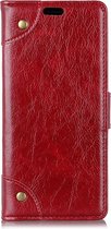 Mobigear Ranch Telefoonhoesje geschikt voor Motorola One Power Hoesje Bookcase Portemonnee - Bordeaux Rood