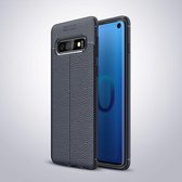 Samsung Galaxy S10 Hoesje - Mobigear - Luxury Serie - TPU Backcover - Marineblauw - Hoesje Geschikt Voor Samsung Galaxy S10