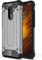 Xiaomi Pocophone F1 Hoesje - Mobigear - Outdoor Serie - Hardcase Backcover - Grijs - Hoesje Geschikt Voor Xiaomi Pocophone F1